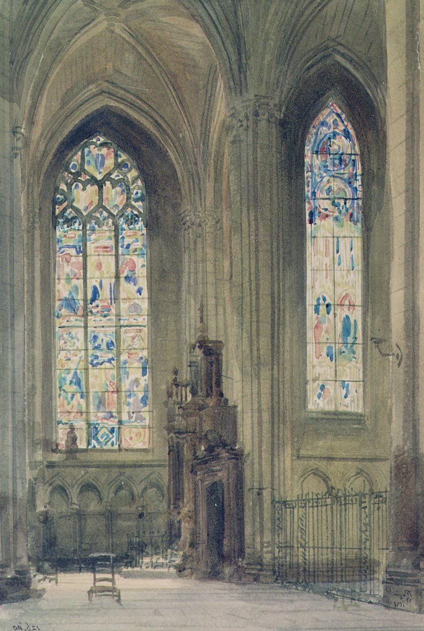 教堂在南Transept，鲁昂大教堂，19世纪 作者 奥古斯都·韦尔比·诺斯莫尔·普金