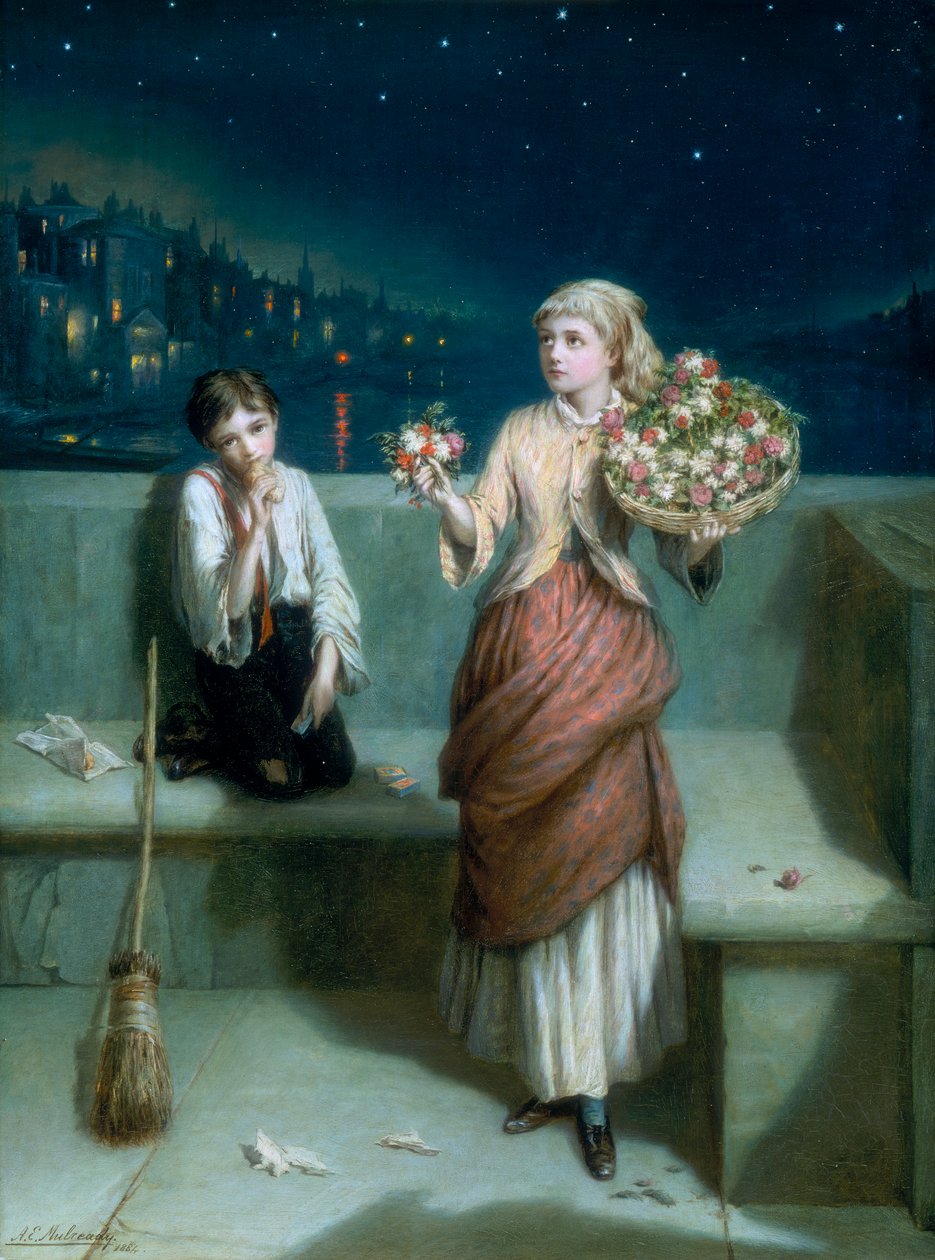 伦敦的清道夫和卖花女》，1884年 作者 奥古斯都·E·穆雷迪