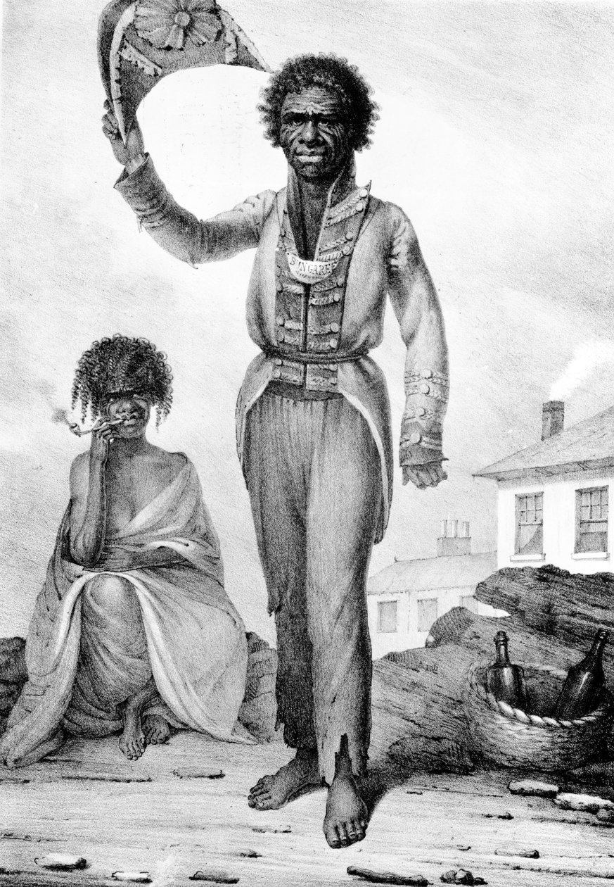Bungaree，新南威尔士州的土生土长，1830年由Charles Joseph Hullmandel雕刻 作者 奥古斯都·厄尔