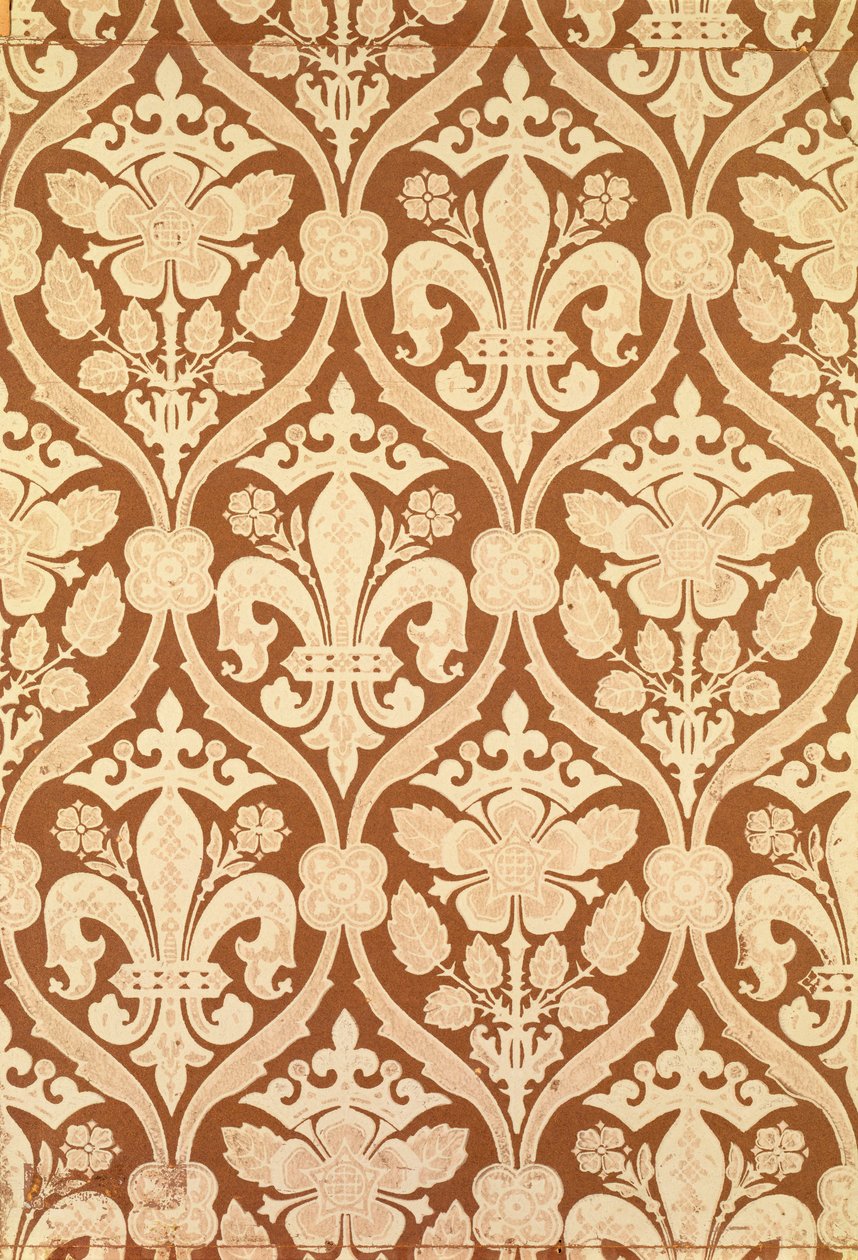 &39;Fleur-de-Lis&39;，由S. Scott设计并由Cole and Sons制作的复制壁纸，为议会大厦，1845-50（另见87555） 作者 奥古斯都·韦尔比·诺斯莫尔·普金