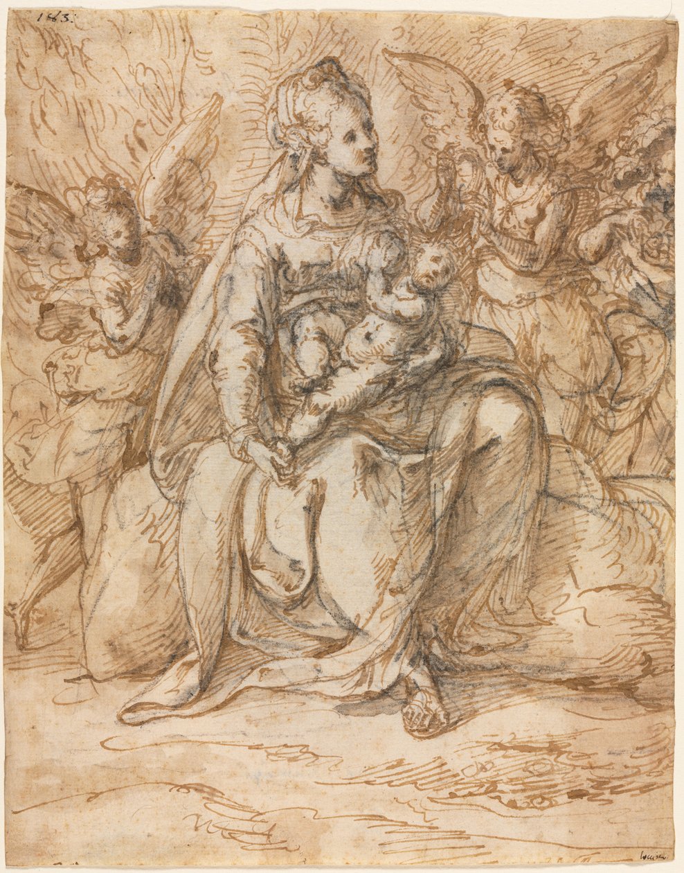 圣母玛利亚（Madonna and Child with Angels），1500年代后期。 作者 奥雷利奥·路尼（Aurelio Luini）