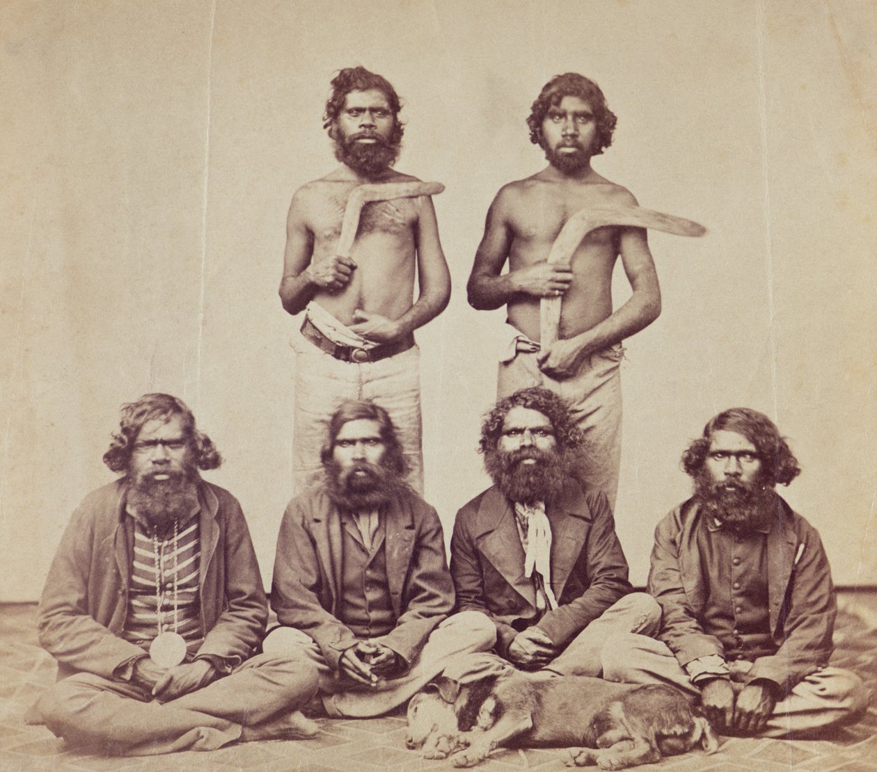 原住民男子，1870年（蛋白打印） 作者 澳大利亚摄影师