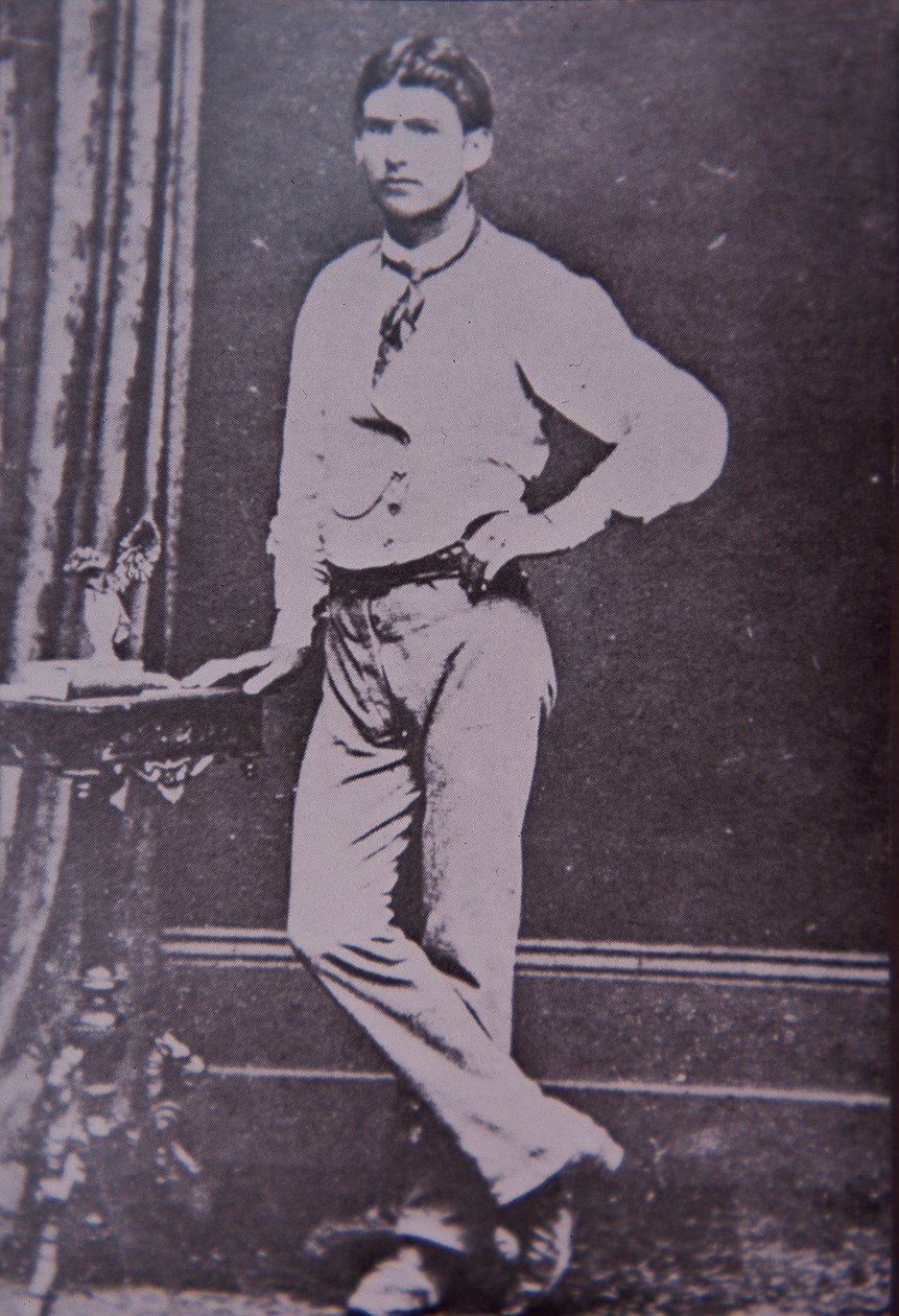 凯利帮成员史蒂夫哈特于 1880 年 6 月 28 日在格伦罗文酒店的大火中丧生（黑白照片） 作者 澳大利亚摄影师