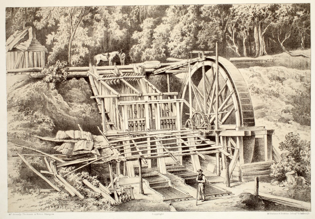 石英破碎厂，来自澳大拉西亚历史，David Blair，McGrady，Thomson和Niven，1879 作者 澳大利亚学校