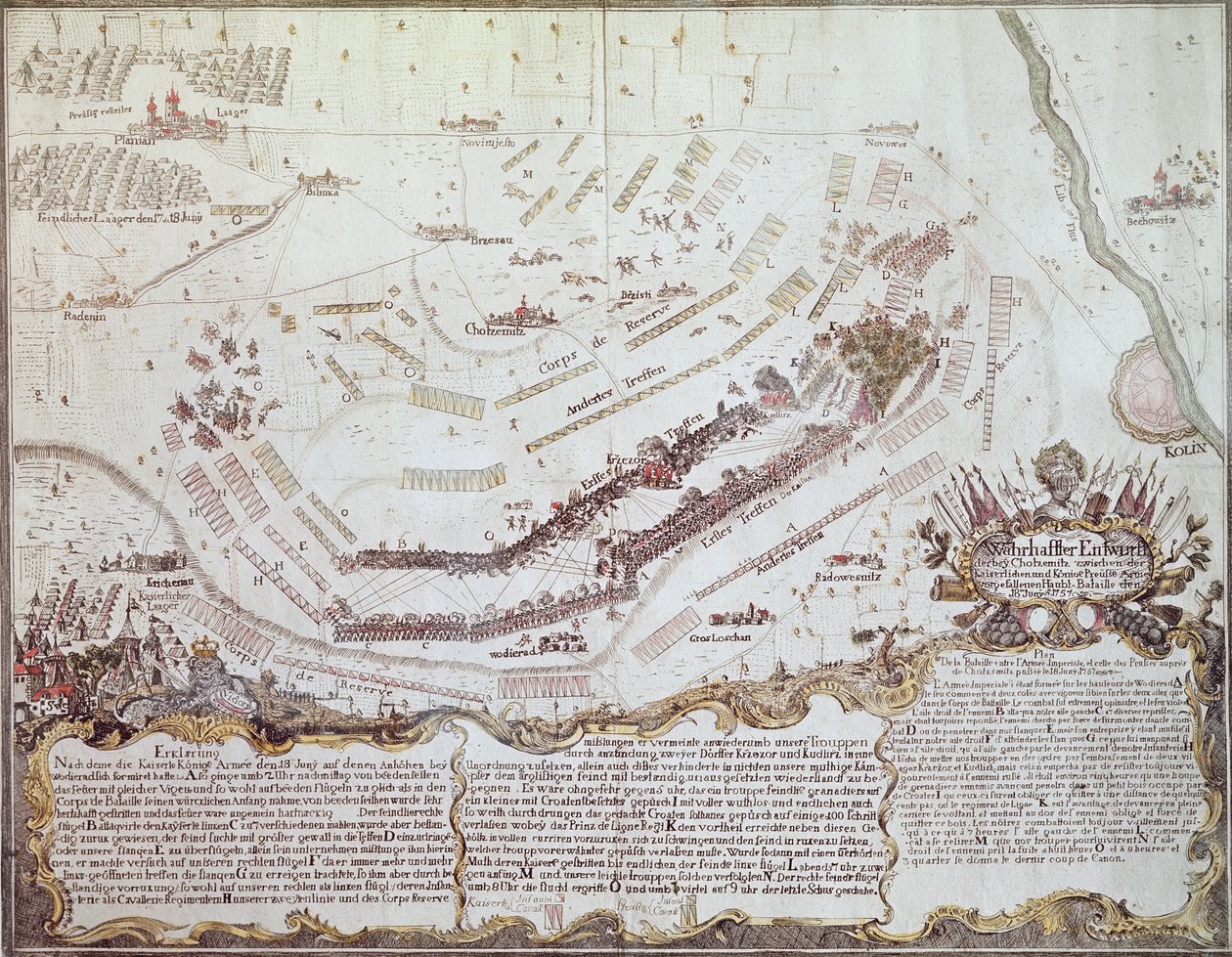 1757年8月18日在波希米亚的Kolin战役 作者 奥地利学派