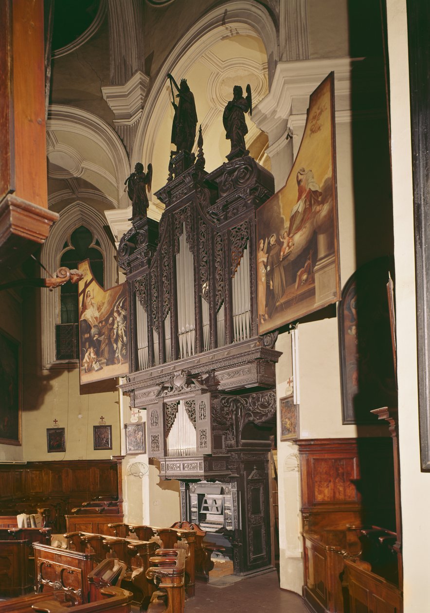 观察器官在Franziskanerkirche，维也纳，1643年（混合媒体） 作者 奥地利学派