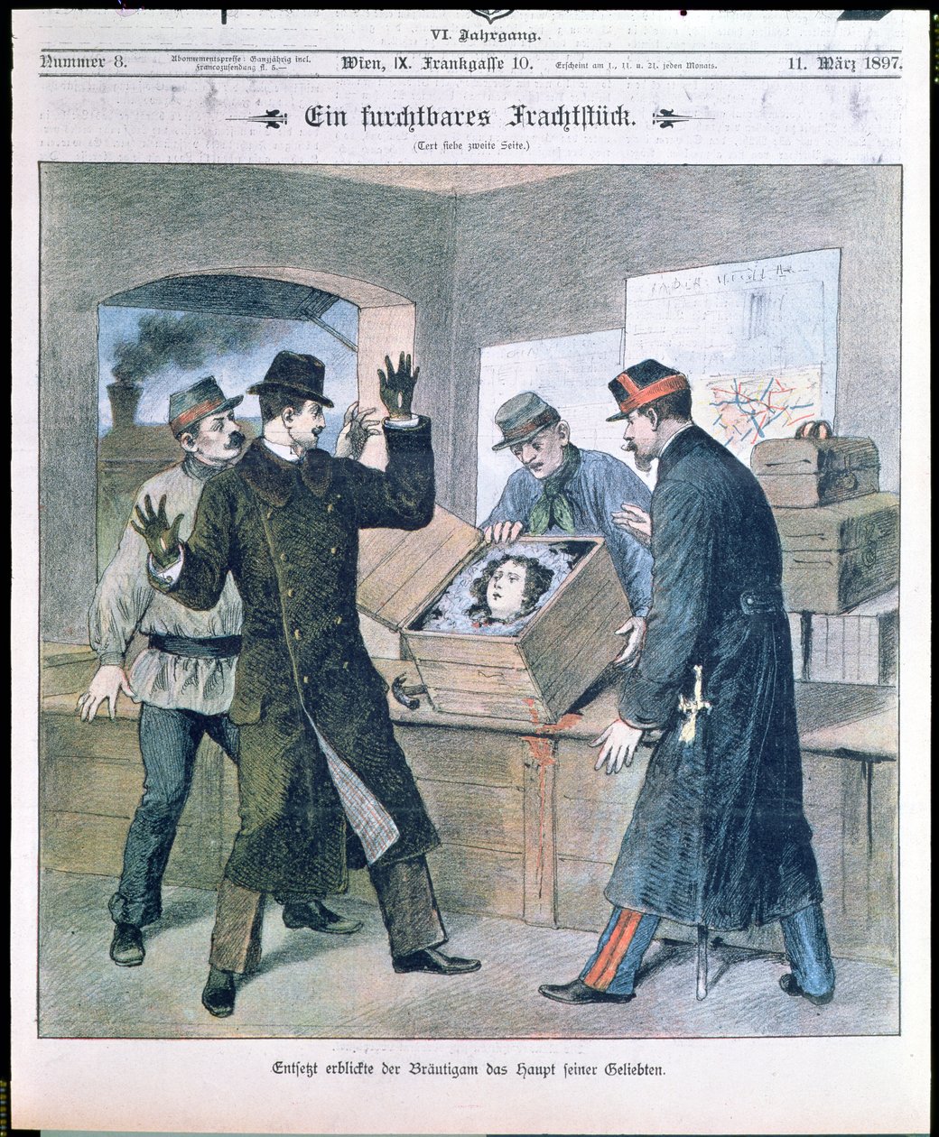 一个可怕的货物，Illustrierte Zeitung的头版，1897年3月 作者 奥地利学派