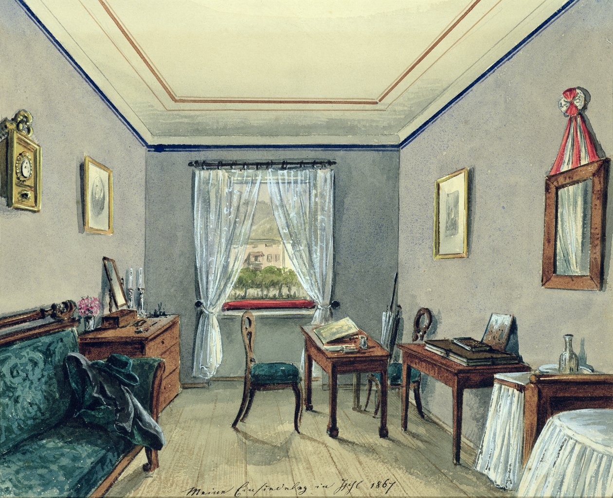 艺术家工作室在Bad Ischl，1867年（纸上写着） 作者 奥地利学派