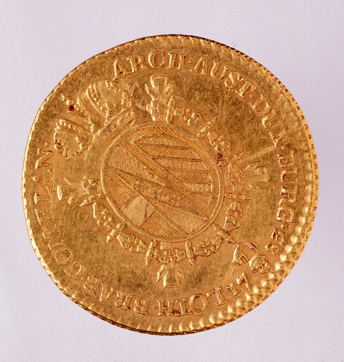 奥地利约瑟夫二世皇帝（1740-1790）的金币（doublon） 1783年 那不勒斯，考古博物馆 作者 奥地利学派
