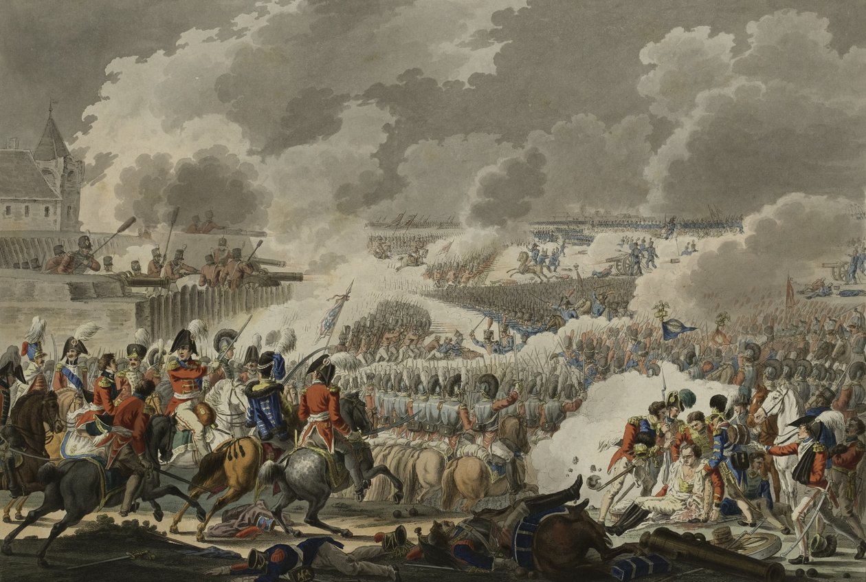 滑铁卢战役，1815年6月18日，由Artaria和Co出版，1820年（彩色蚀刻） 作者 奥地利学派