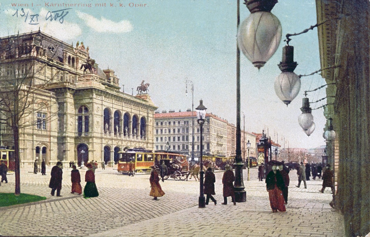 1908年，Kaerntnerring和维也纳的皇家和皇家歌剧院 作者 奥地利学派