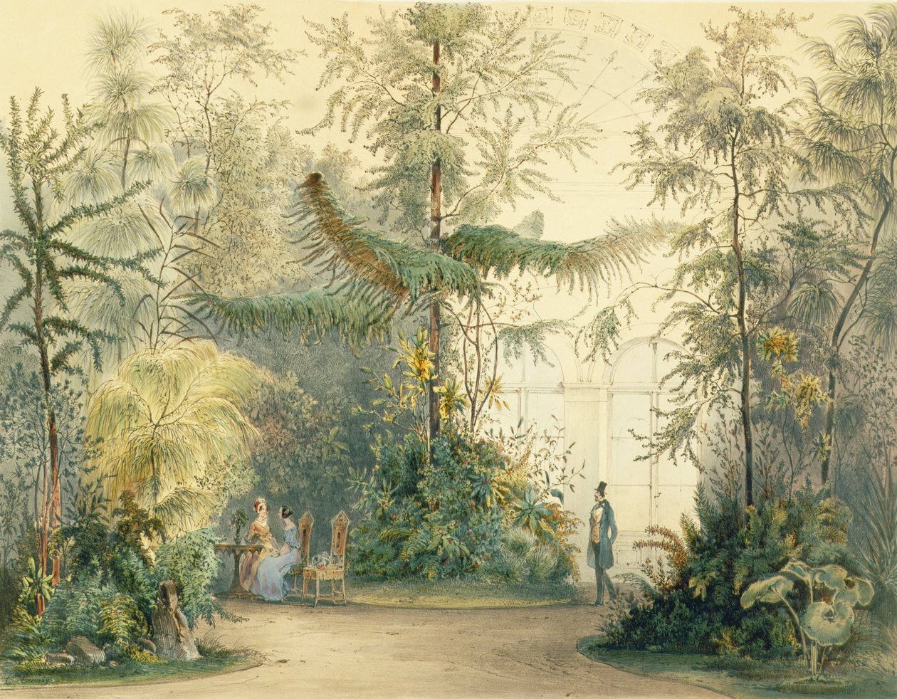 1852年，维也纳霍夫堡宫的冬季花园（另见170851,171910） 作者 奥地利学派