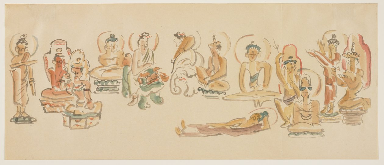 （浅草观音寺漫画B），c。 1900 作者 淡岛千叶