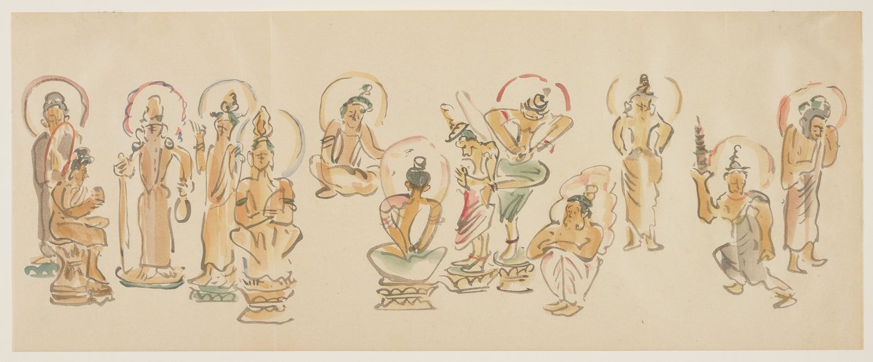 （浅草观音寺漫画C），c。 1900 作者 淡岛千叶