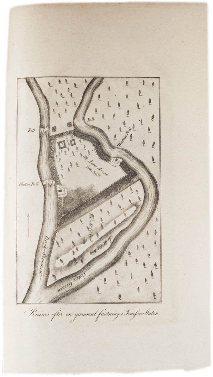 一个老堡垒的废墟在田纳西，从美国的地图集，1824年 作者 阿克塞尔·莱昂哈德（Axel LeonhardKlinckowström）