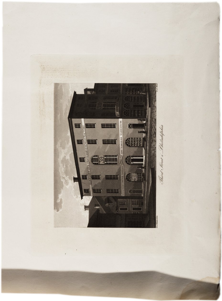 费城第三街，来自美国地图集，1824年（aquatint） 作者 阿克塞尔·莱昂哈德（Axel LeonhardKlinckowström）