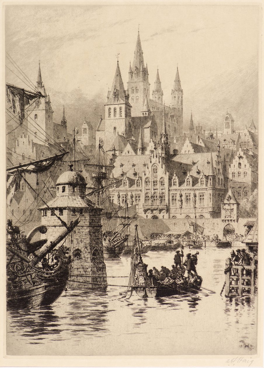 Gothic Towers and River, Cologne 作者 阿克塞尔·黑格（Axel Haig）