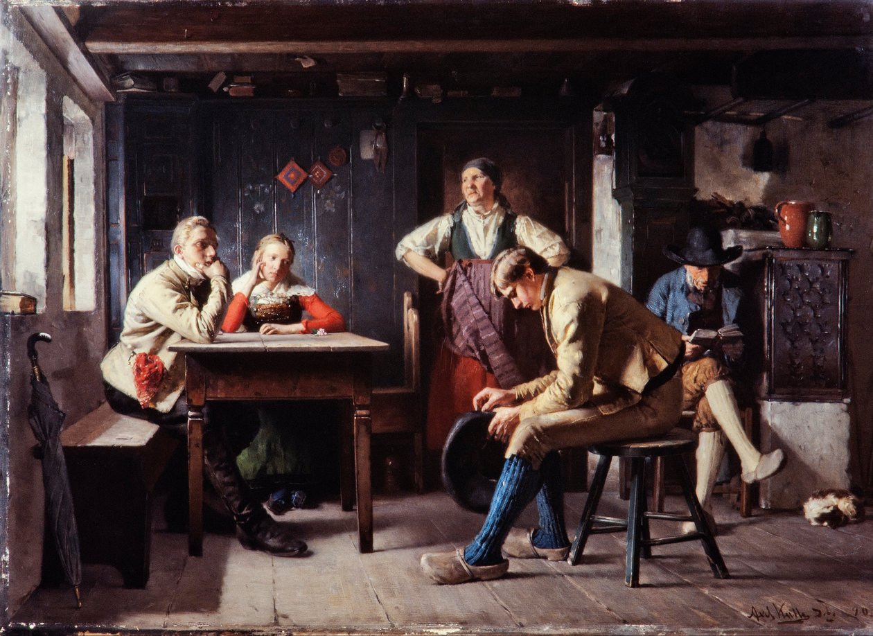 提案（竞争对手），约1880年（布面油画） 作者 阿克塞尔·库勒（Axel Kulle）