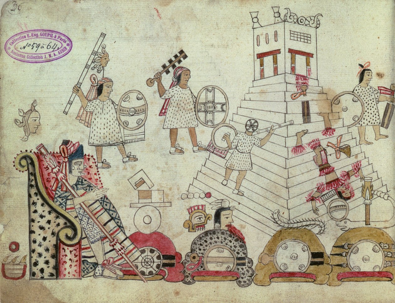 战争的囚犯从阿兹特克法典（征服后，1519年）牺牲太阳神 作者 阿兹台克人