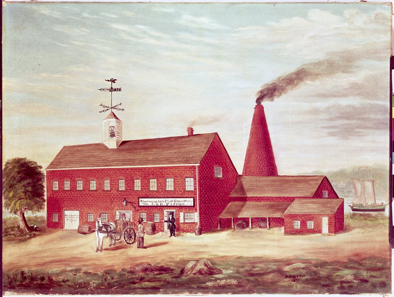 JundR Fisher的Bloomingdale Flint Glass Works，纽约市，1837年 作者 惠特尔