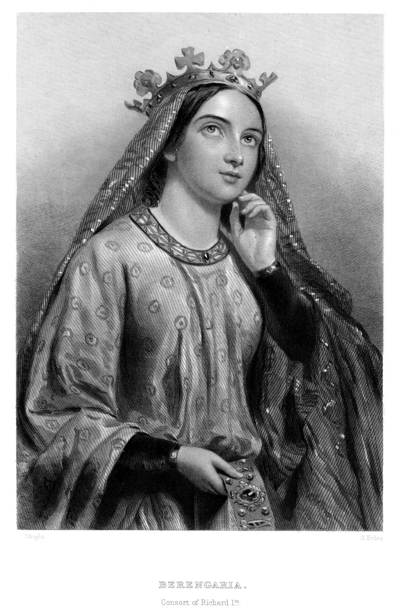纳瓦拉（Navarre）的贝伦加里亚（Berengaria）c1164-1230，19世纪国王理查德一世的王后配偶。 作者 艾尔斯