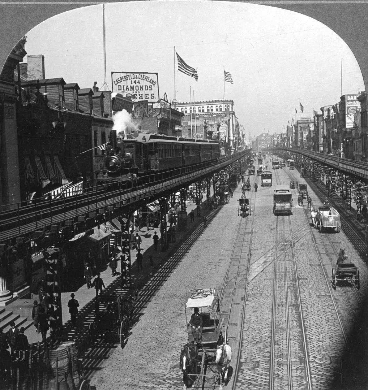 鲍里（Bowery），美国纽约，1900年。 作者 BL Singley