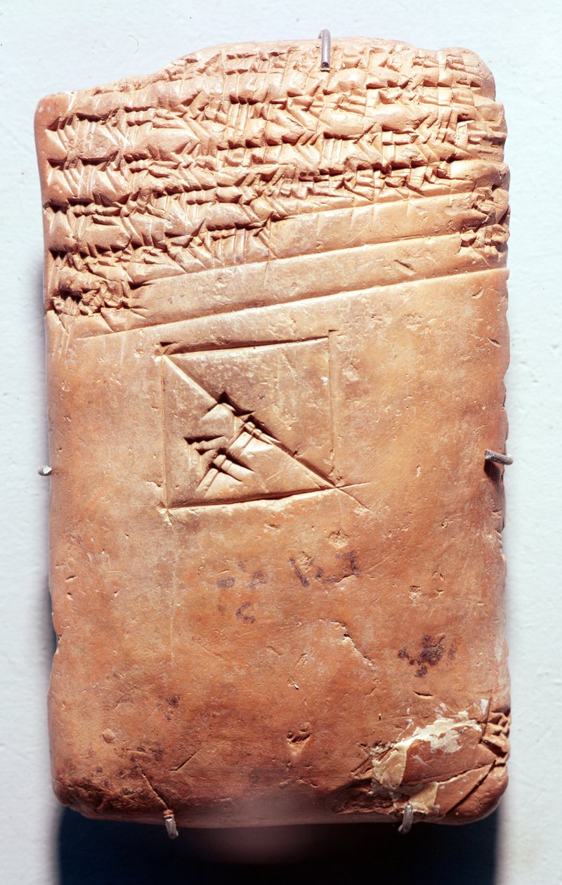 平板电脑与楔形文字，公元前1830-1530（粘土） 作者 巴比伦人