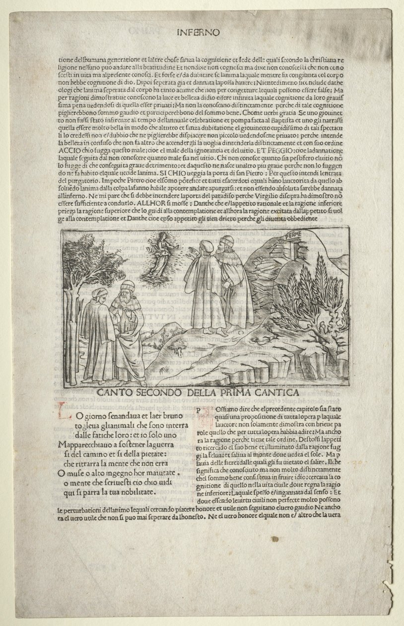 Dante和Virgil的Beatrice愿景，c。 1481-1485。 作者 巴奇奥·巴尔迪尼