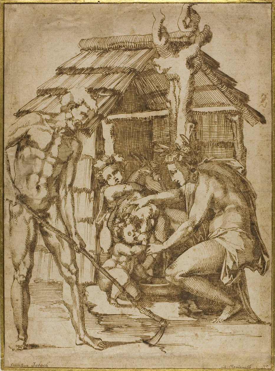 庇护所前的第一家庭，1547-48年 作者 巴乔·班迪内利（Baccio Bandinelli）