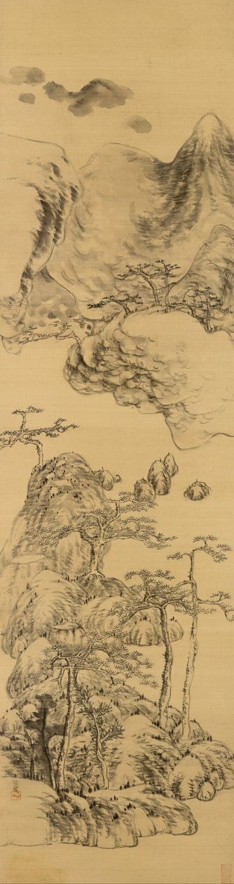 吴镇风格的景观，（1280-1354） 作者 八大山人
