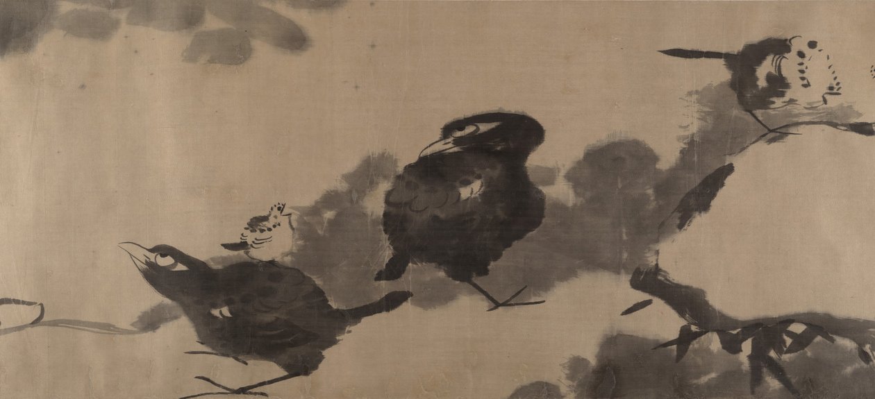 鸟在荷花池，ca。 1690。 作者 八大山人
