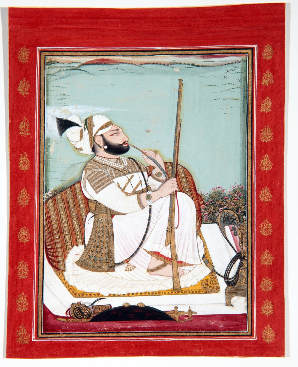 Rawat Gokul Das，1807（纸上不透明的黄金和黄金） 作者 巴塔