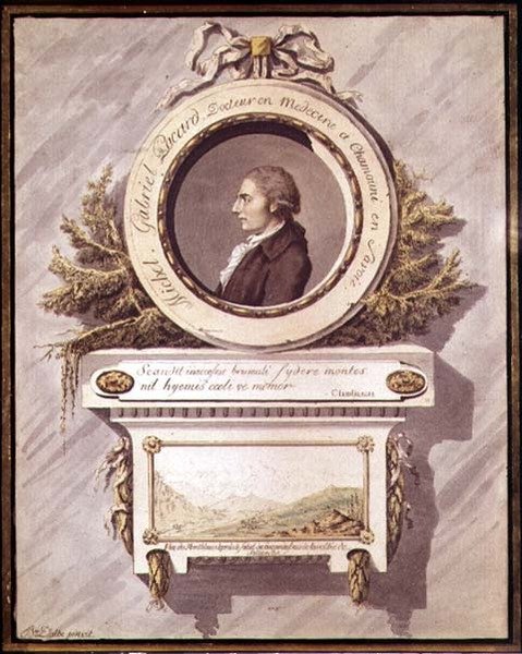 Michel Gabriel Pacard，Savoie夏蒙尼医生，18世纪Sallenche山谷的勃朗峰景观（wc） 作者 Bailer Dalbe