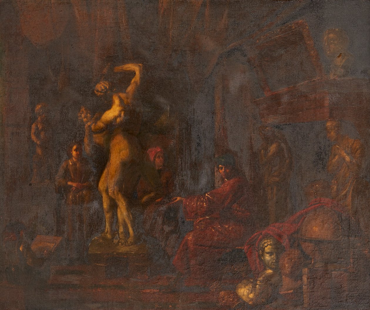 在艺术家的工作室（布面油画） 作者 Balthasar van den (attr.to) Bossche