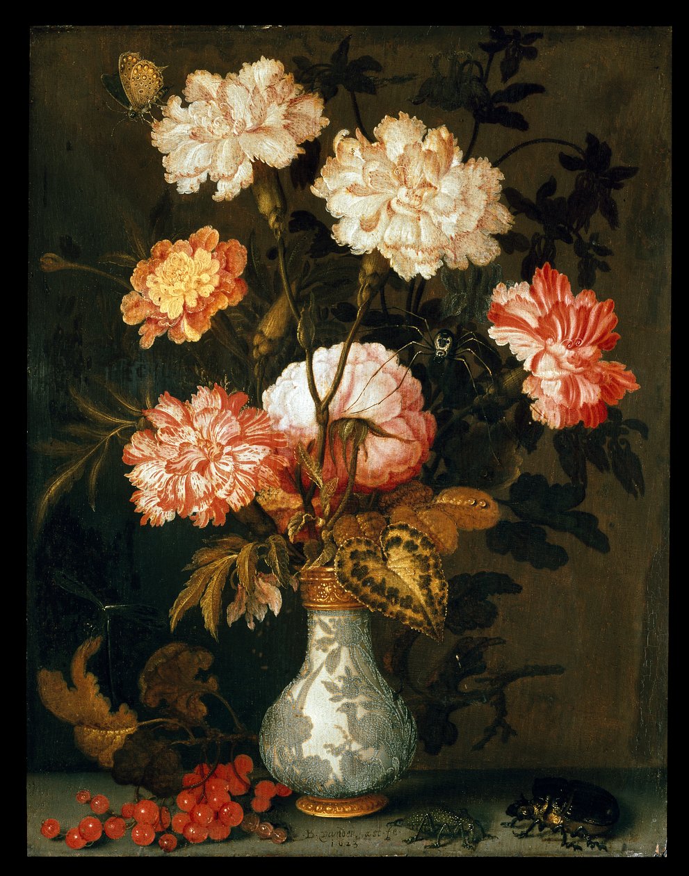 一个花瓶，1620-1629年 作者 Balthasar van der Ast