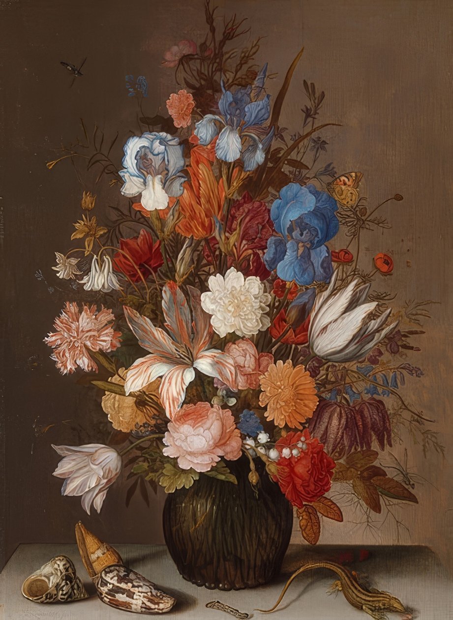花卉静物。约于1625-30年 作者 Balthasar van der Ast