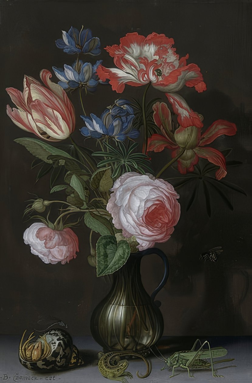 花卉静物。约于1630年 作者 Balthasar van der Ast