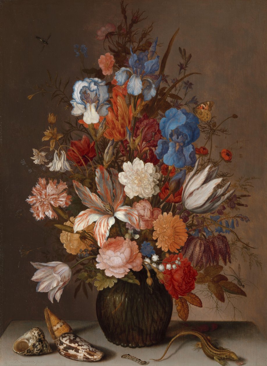 有花的静物 作者 Balthasar van der Ast