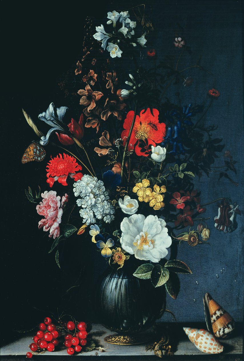 静物与鲜花 作者 Balthasar van der Ast