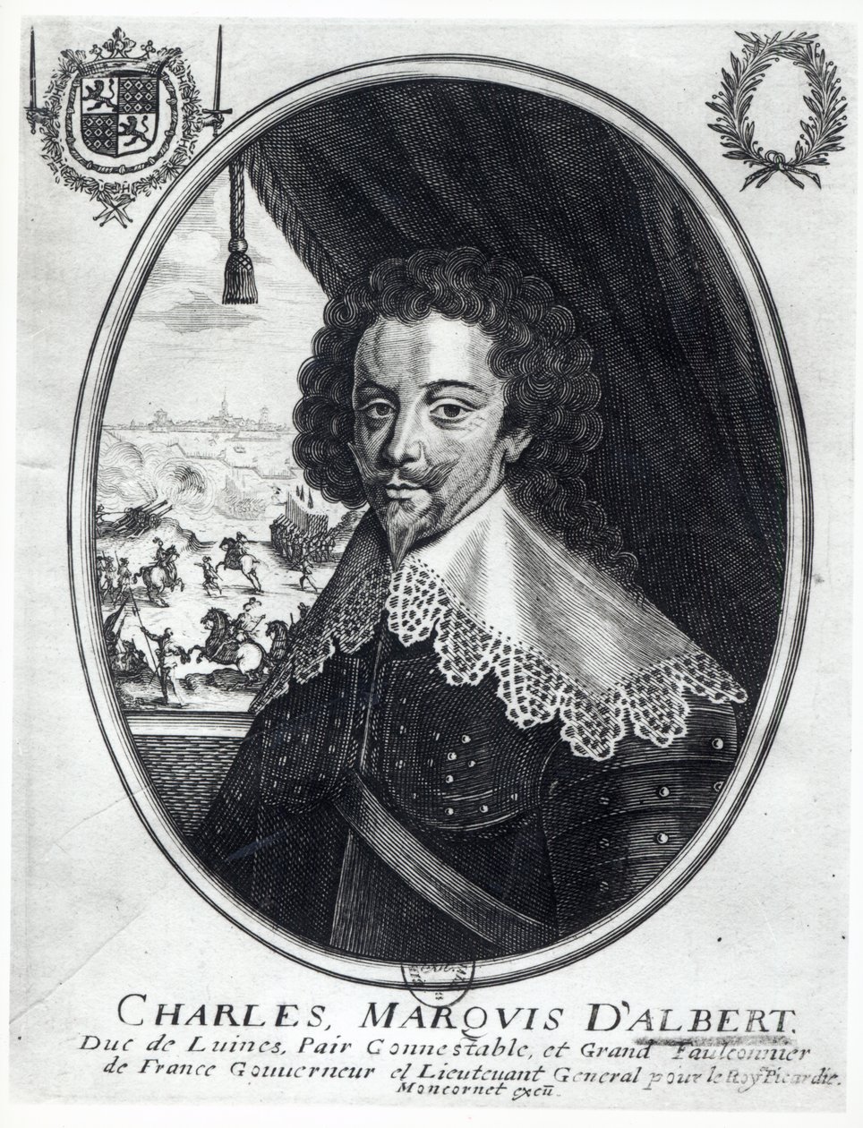 Charles de Luynes（1578-1621）Albert Marquis（雕刻）（bw照片） 作者 巴尔萨扎·蒙科内特