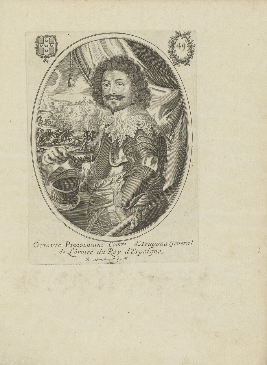 阿马尔菲公爵奥克塔维奥·皮科洛米尼王子的画像1599-1656，c。 1650。 作者 巴尔萨扎·蒙科内特
