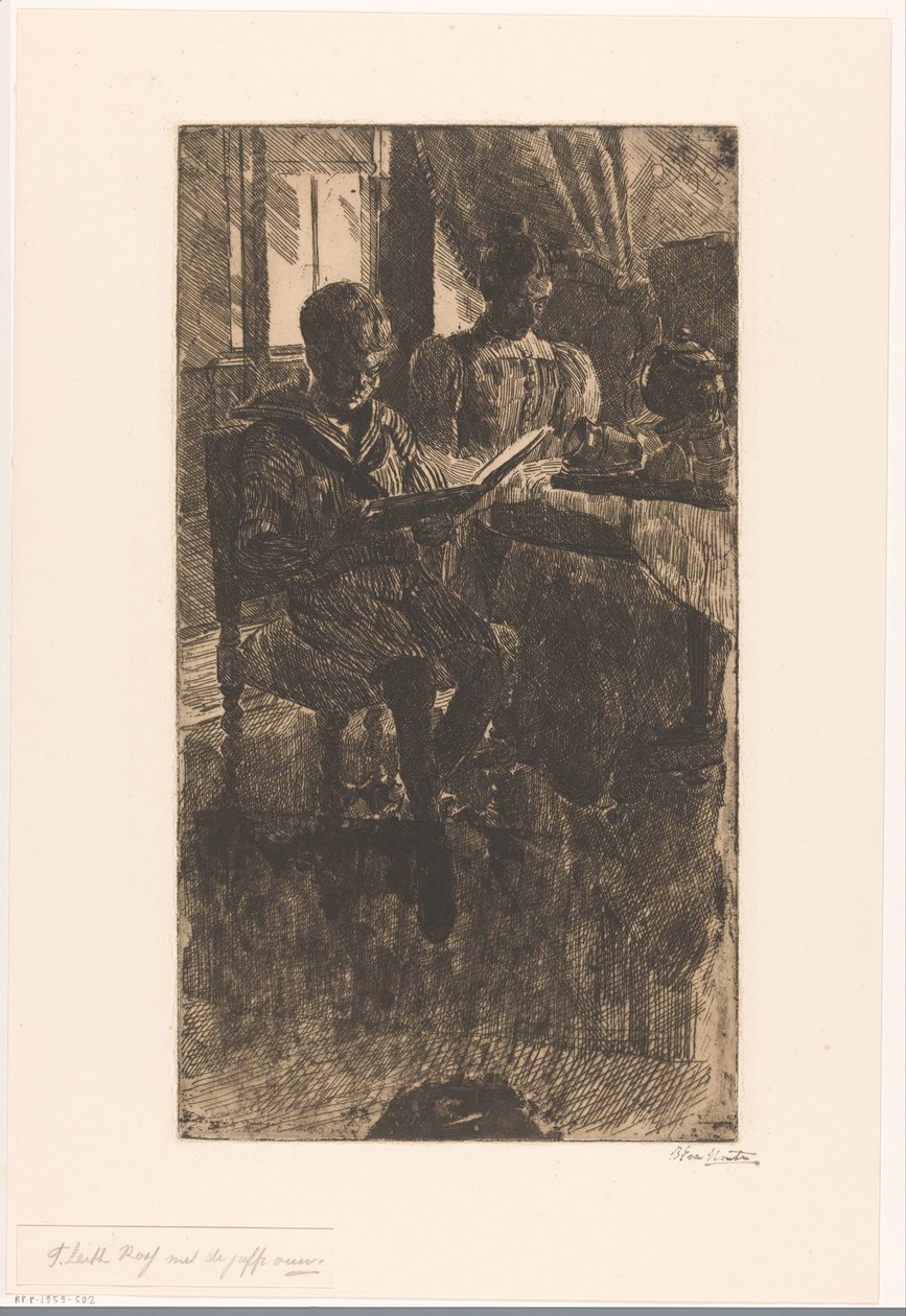 F.Leith Ross met de juffrouw（原物上的标题） 作者 Barbara Elisabeth van Houten（艺术家签名）