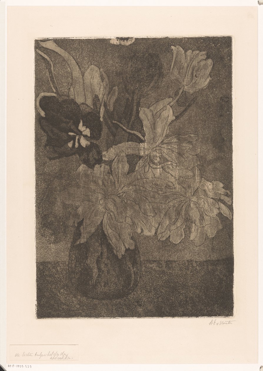 郁金香花瓶 作者 Barbara Elisabeth van Houten（艺术家签名）