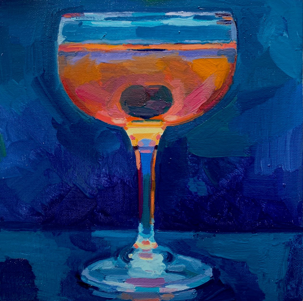 cocktail 6, 2019 (oil on board) 作者 芭芭拉·霍格维根（Barbara Hoogeweegen）