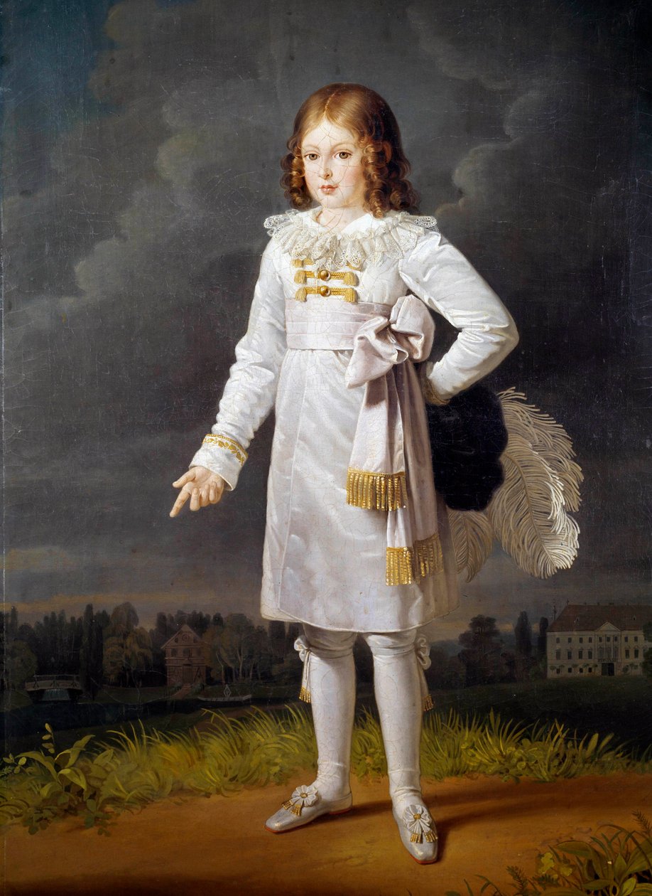 巴乔奇王子弗雷德里克·拿破仑 (Frederic Napoleon) 脚下的肖像 (1814-1833) 芭芭拉·卡夫 (Barbara Kraft) (1764-1825) 绘画，1819 年 1,7x1,05 米 作者 芭芭拉·克拉夫特（Barbara Krafft）