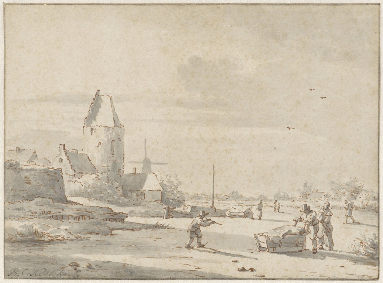 冬季景观 作者 Barend Cornelis Koekkoek（归因于）