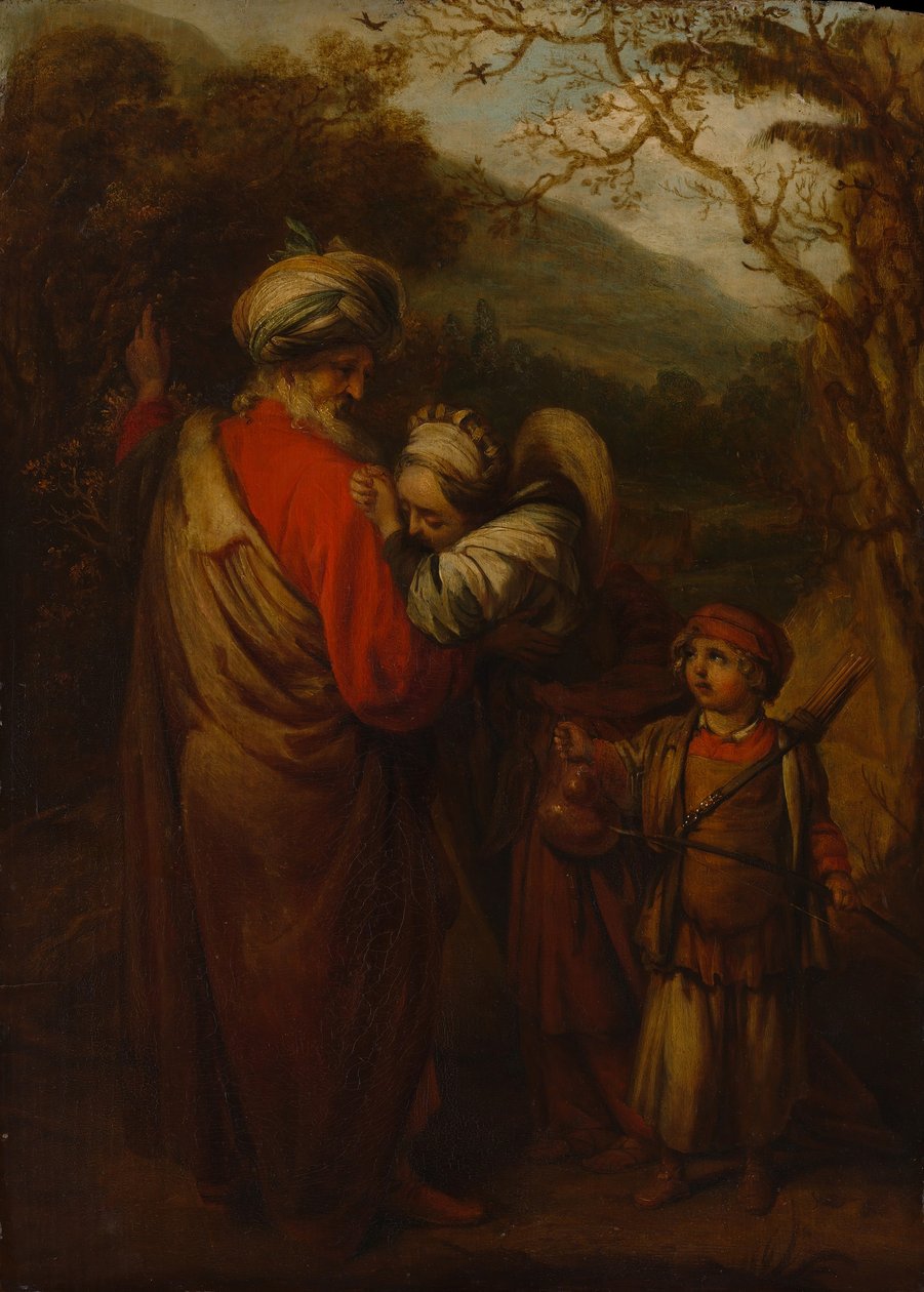 亚伯拉罕（Abraham）解散夏甲和以实玛利（1658）。 作者 巴伦·法布里修斯