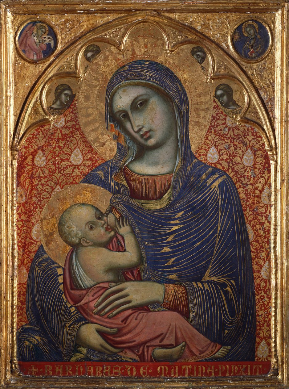 巴纳巴-达-摩德纳（Barnaba da Modena，活跃于 1361-1383 年）的《哺乳圣母》（Madonna breastfeeding child）。 作者 巴纳巴达摩德纳
