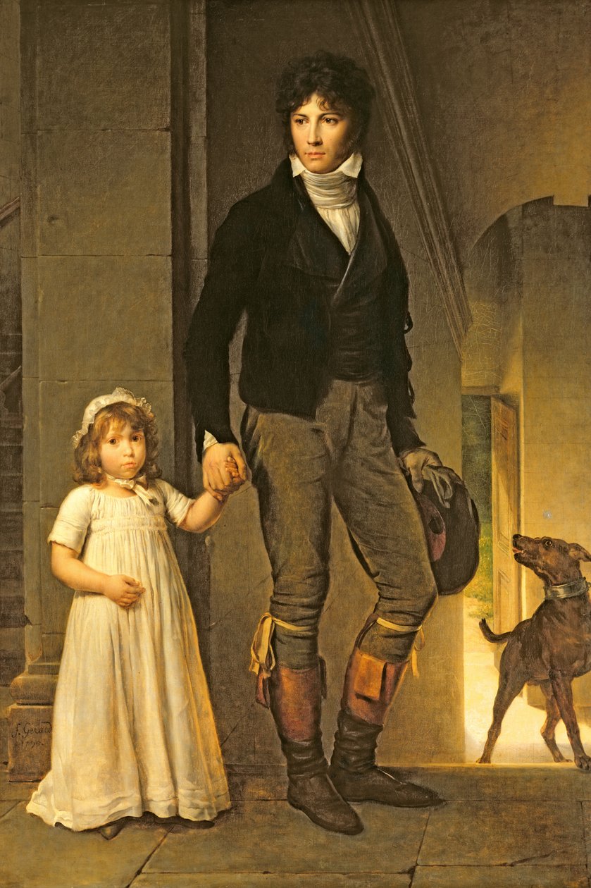 Jean-Baptiste Isabey（1767-1855）和他的女儿Alexandrine（1791-1871），1795年 作者 弗朗索瓦·帕斯卡尔·西蒙·杰拉德男爵