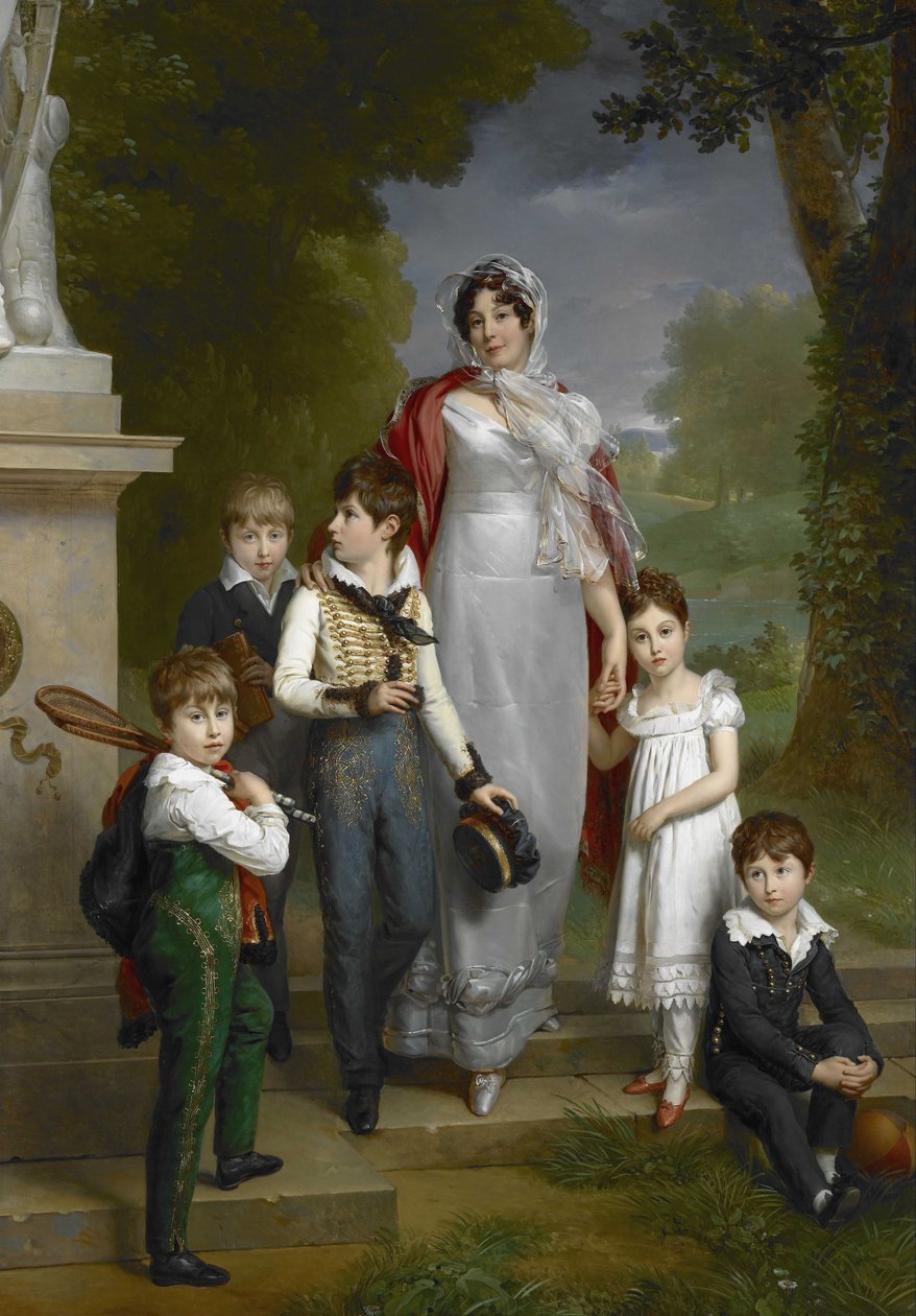 Louise-Antoinette-ScholastiqueGuéhéneuc，蒙特贝罗公爵夫人拉马里查兰夫人及其子女的肖像 作者 弗朗索瓦·帕斯卡尔·西蒙·杰拉德男爵
